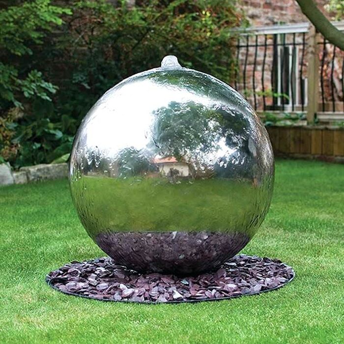 Stainless steel fountain sphere1