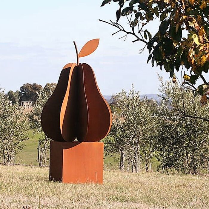 Corten-Steel-Garden-Art-Metal-Fruit-Sculpture