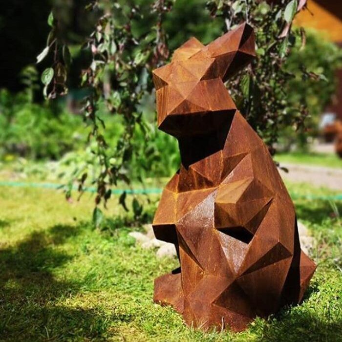 Garden-Corten-Steel-Metal-Animal-Rabbit-Sculpture (1)
