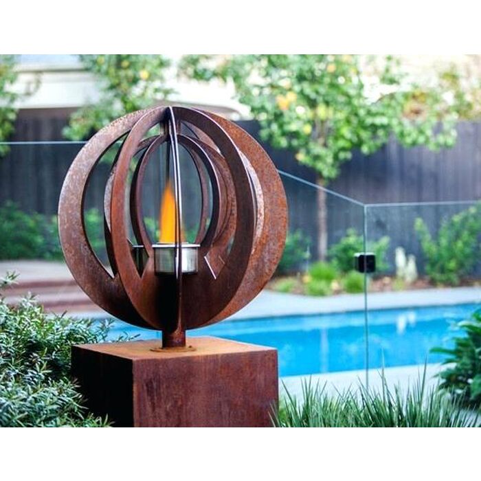 Outdoor-Garden-Rusted-Metal-Hollow-Sphere-Corten