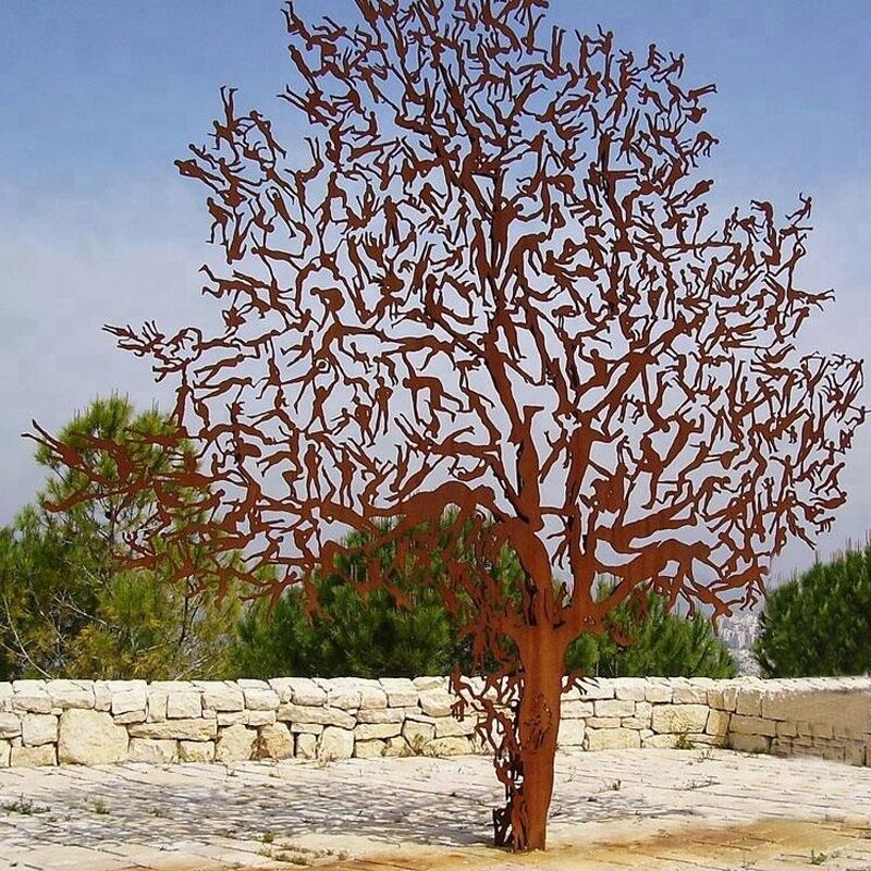 People-Tree-Corten-Steel-Sculpture-Garden-Decoration