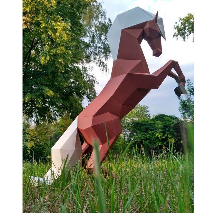 Colorful-Large-Stainless-Steel-Horse-Metal-Sculpture
