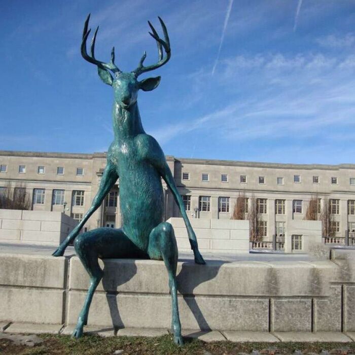 Large-Size-Public-Art-Cast-Deer-Bronze