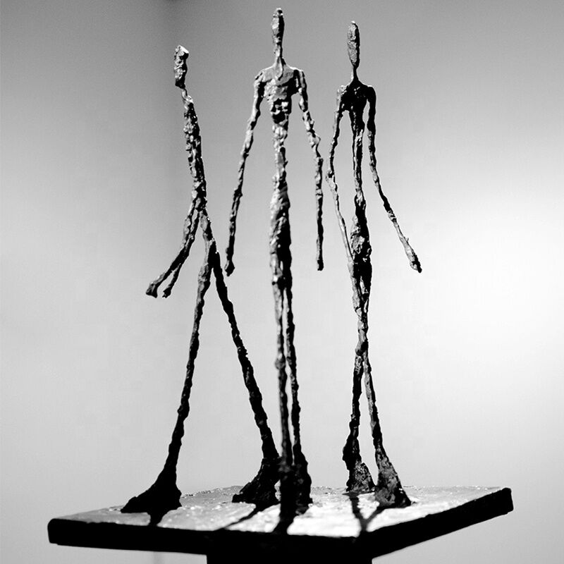 Life-Size-Three-Walking-Man-Abstract-Bronze