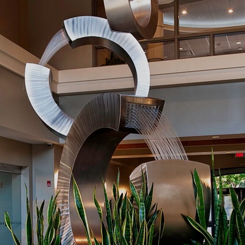 3C Design Metal Stainless Steel Water Fountain Outdoor Sculpture (3)