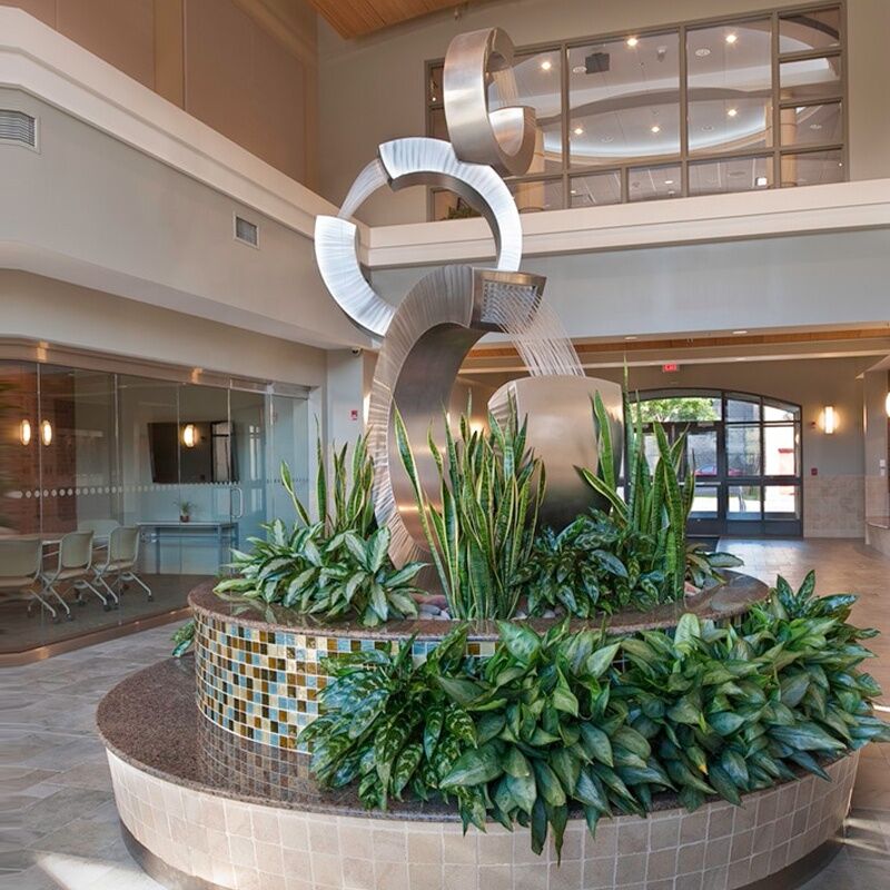 3C Design Metal Stainless Steel Water Fountain Outdoor Sculpture (4)