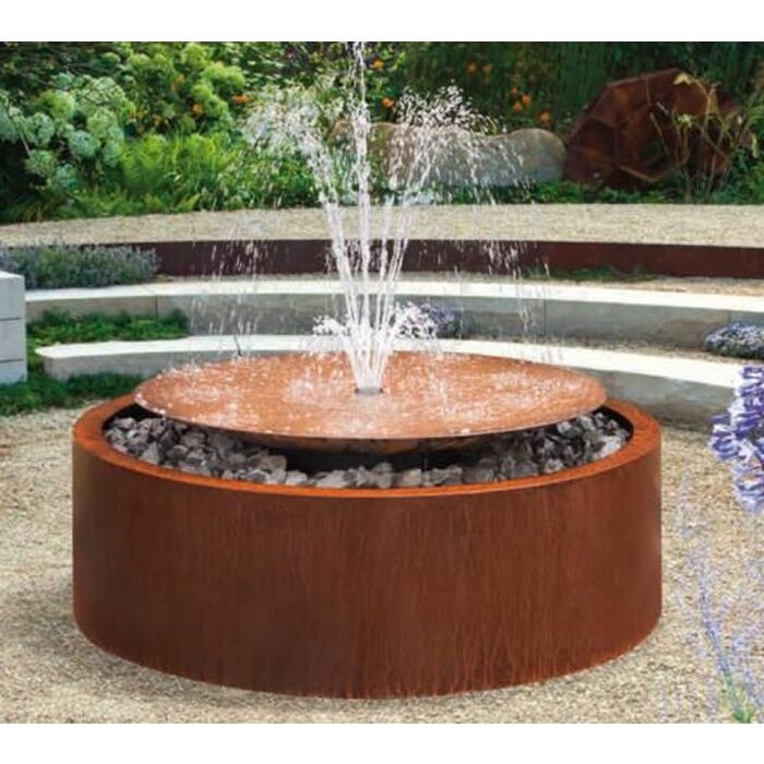 Cylinder-Design-Outdoor-Decor-Corten-Steel-Garden