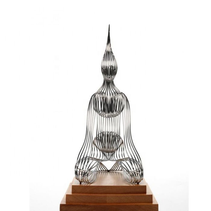 Seated-Figure-Metal-Contemporary-Modern-Stainless-Steel