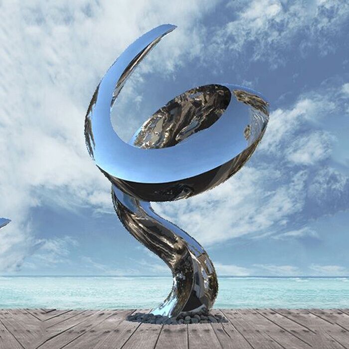 Super Mirror Polished Sculpture Stainless Steel Statue For Outdoor