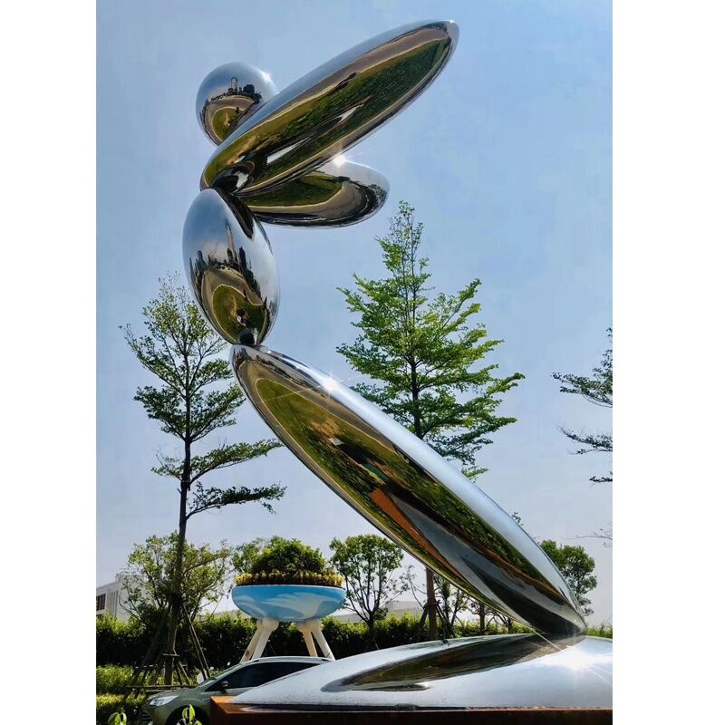 2020 Polished Stainless Steel Large Outdoor Sculptures For Sale In Stock2