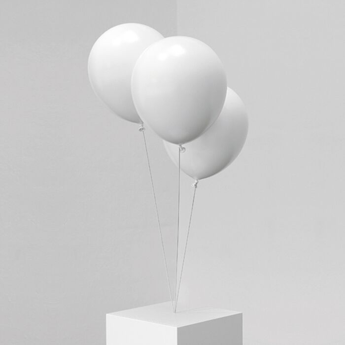 Contemporary Art Stainless Steel White Metal Balloon Sculpture