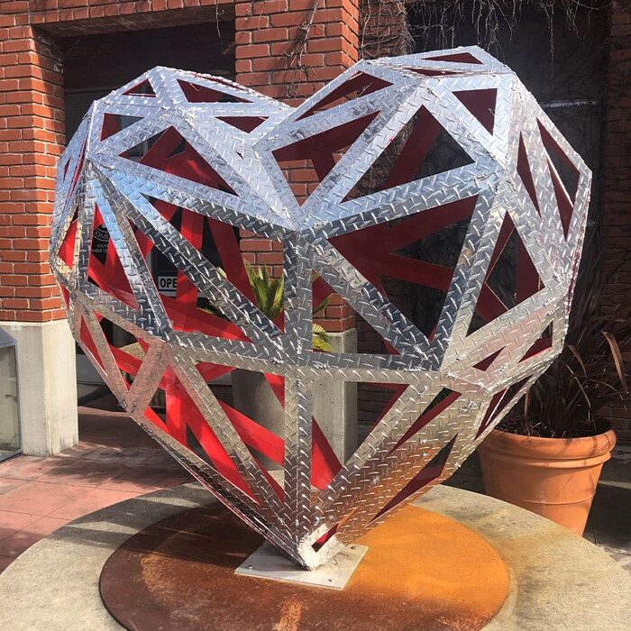 Contemporary Metal Outdoor Garden Sculpture in Stainless Steel 2