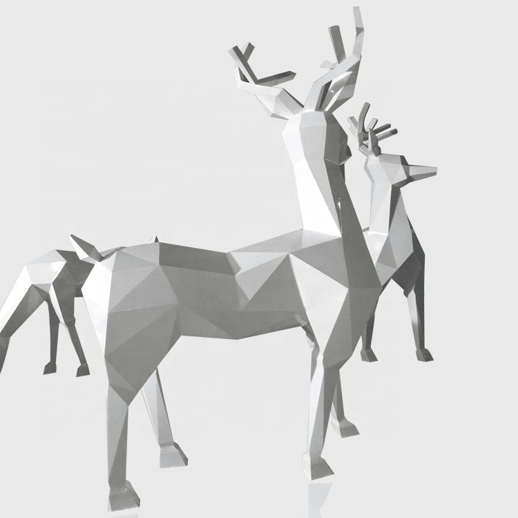 Deer Statue, Outdoor Decoration Stainless Steel Deer Sculpture