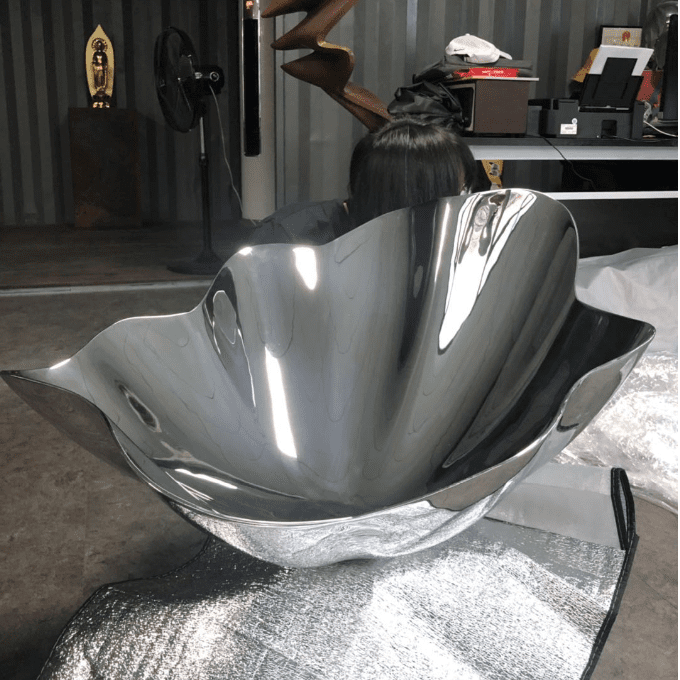 Garden Decoration Shell Metal Stainless Steel Shell Sculpture