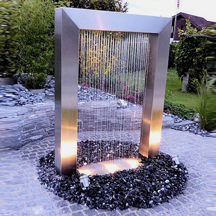 Garden Water Feature Stainless Steel Outdoor Waterfall Fountain 1