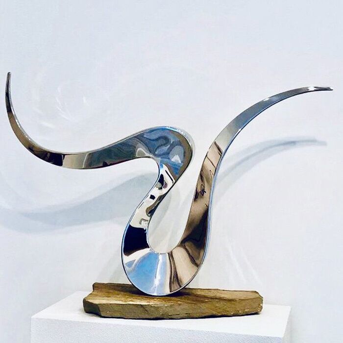Interior Decoration Polished Modern Art Stainless Steel Sculptures