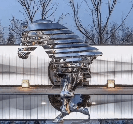 Landscape Garden Decoration Large Stainless Steel Animal Horse head sculpture