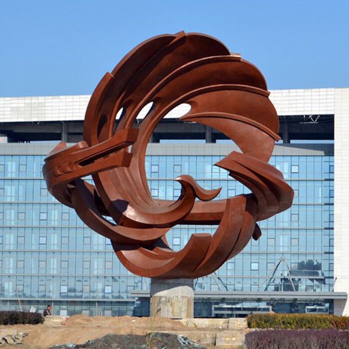 Landscape Modern Outdoor Abstract Stainless Steel Dragon Sculpture