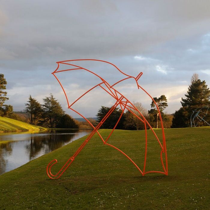 Large Outdoor Landscape Stainless Steel Umbrella Sculpture 1