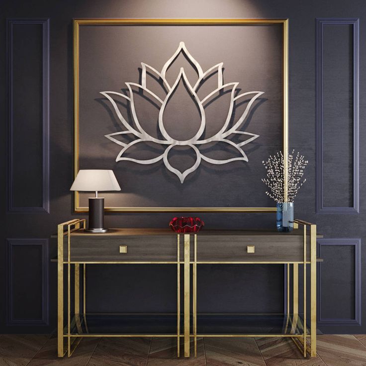 Lotus flower metal wall art home decor 1