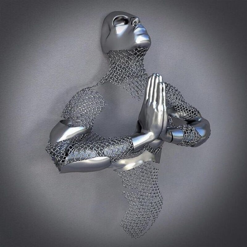 Modern Abstract Human Body Stainless Steel Love Figurative Sculpture1