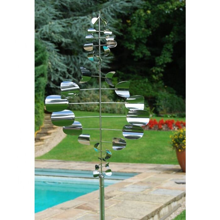 Modern DNA Design Stainless Steel Kinetic Wind Spinner Sculpture
