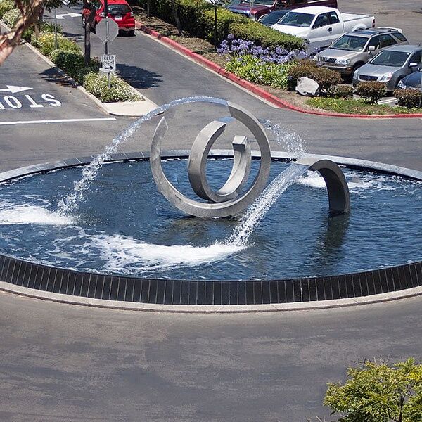 Outdoor Water Feature Stainless Steel Garden Waterfall Fountain