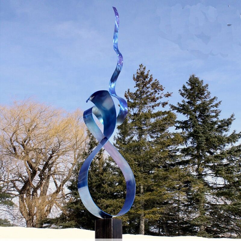 Painted Stainless Steel Ribbon Modern Metal Art Sculpture