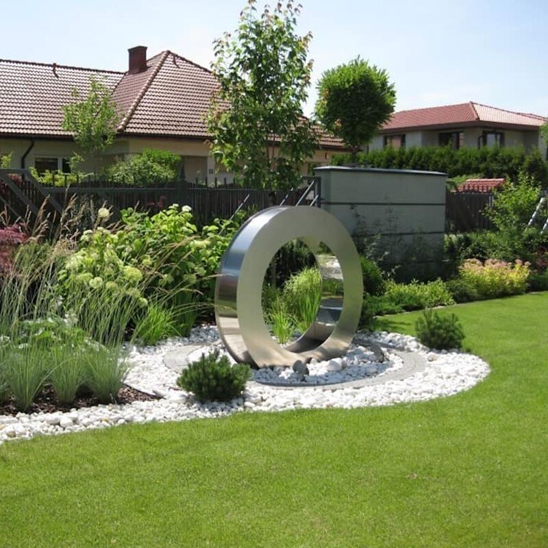 Ring Design Garden Outdoor Polished Stainless Steel Water Fountains