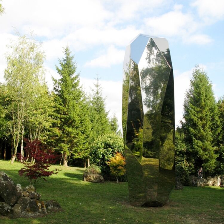 Stainless steel stone pillar sculpture (6)