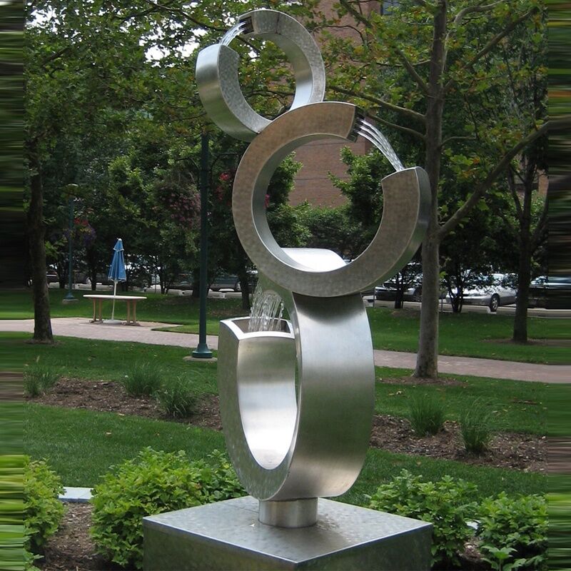 TriElements Stainless Steel Garden Waterfall Outdoor Water Fountain 1