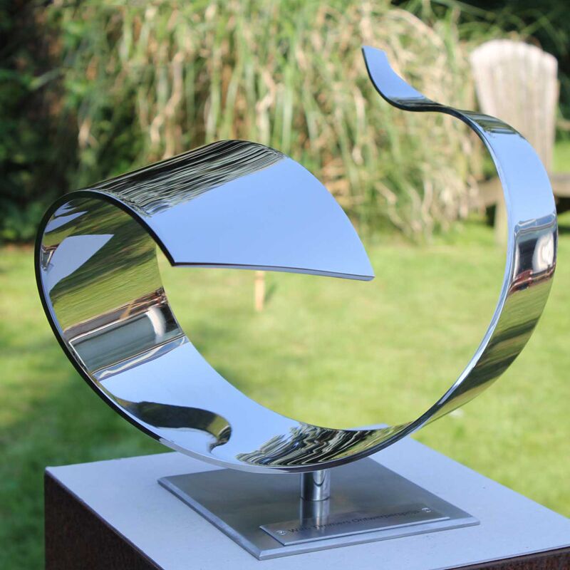 304 Garden Stainless Steel Mirror Abstract Circle Sculpture 1