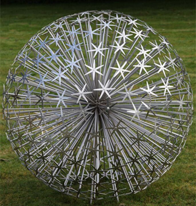Dandelion stainless steel ball sculpture