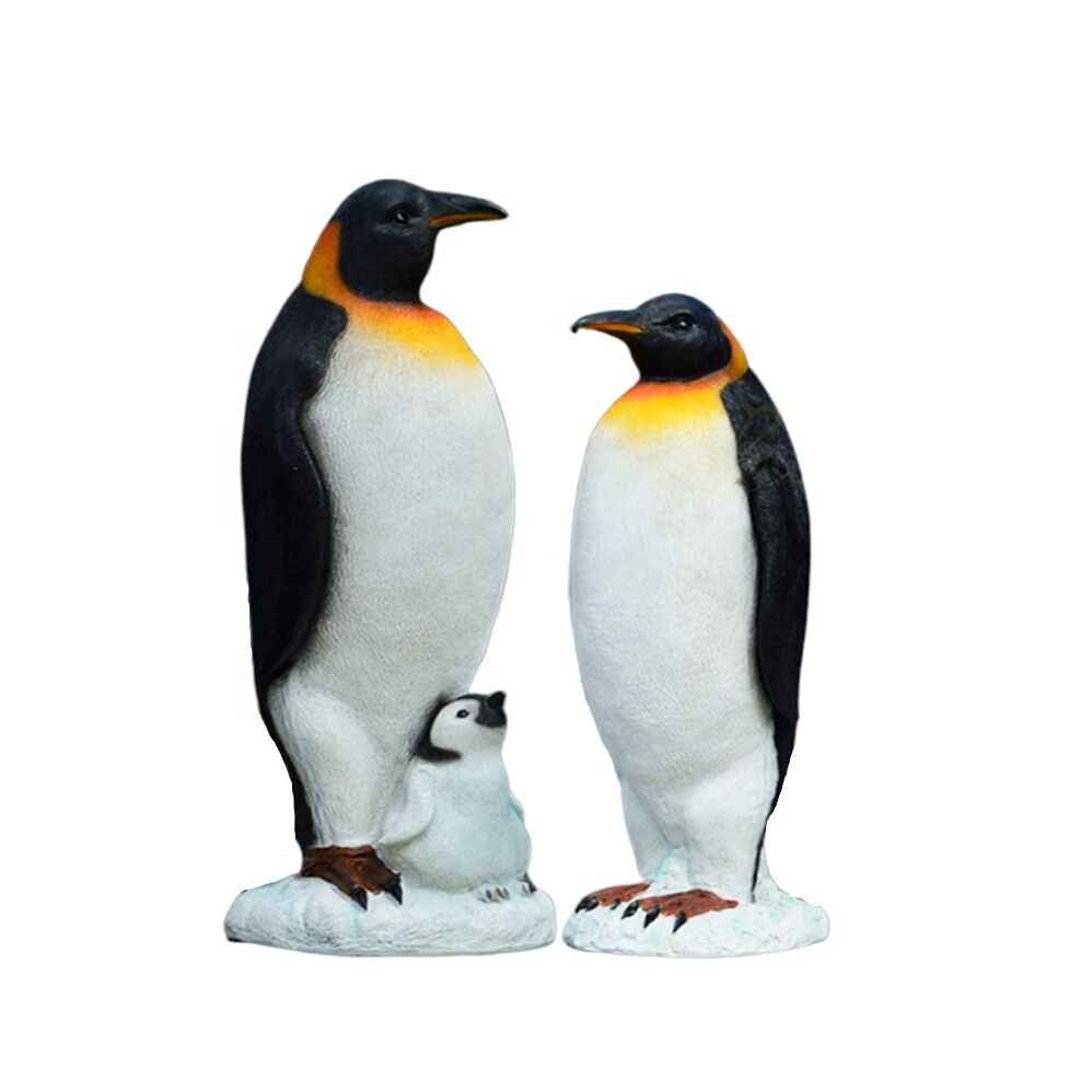 Fiberglass Polyresin sea animal life size penguin statue1
