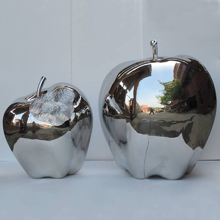 Popular novel large stainless steel outdoor apple sculpture