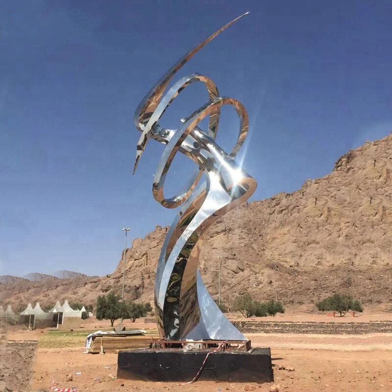Popular novel large stainless steel outdoor sculpture 3