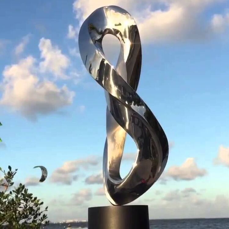 Outdoor abstract modern stainless steel garden sculpture