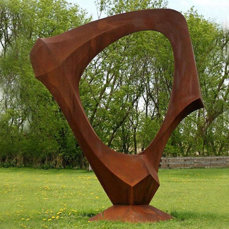 Hot sales metal circle corten steel sculpture for garden 1
