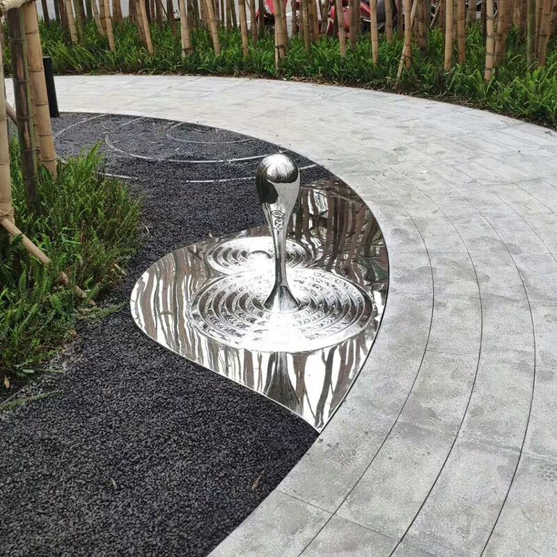 Stainless steel water pattern sculpture (1)