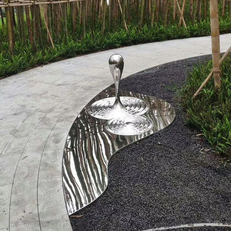 Stainless steel water pattern sculpture (2)