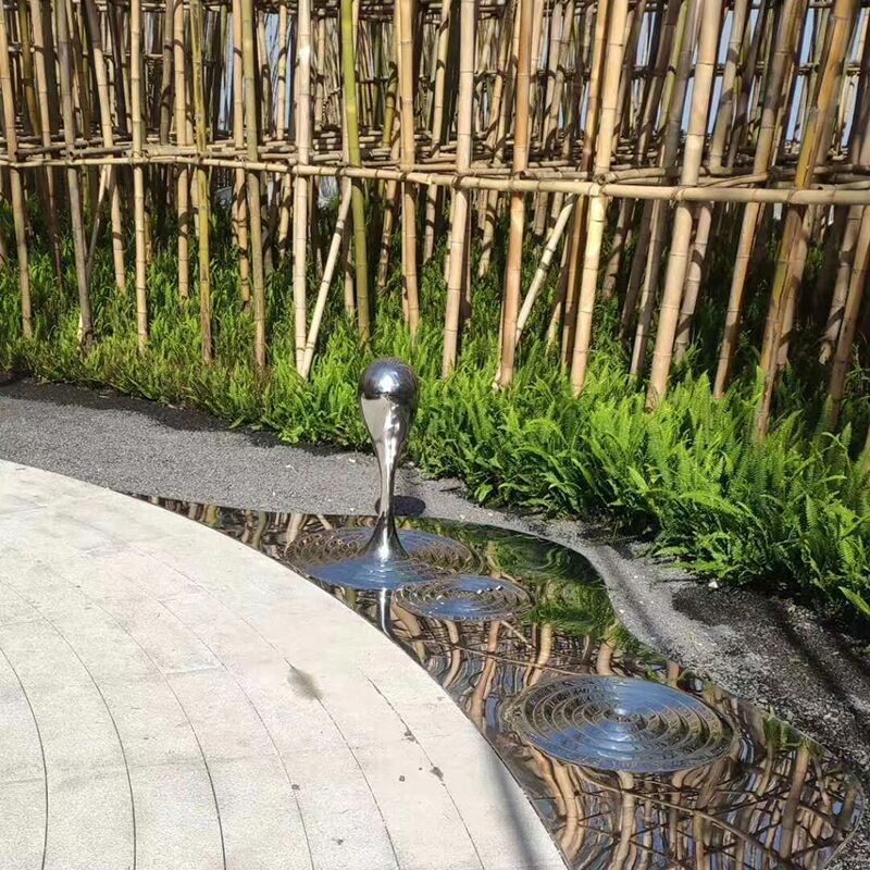 Stainless steel water pattern sculpture (3)