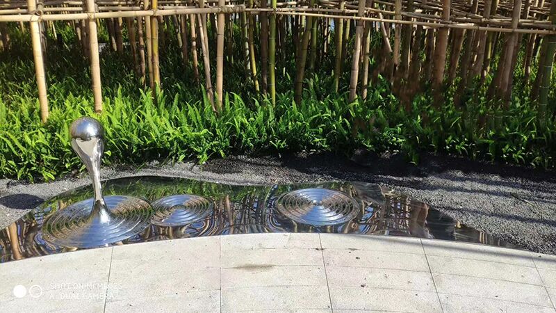 Stainless steel water pattern sculpture (4)