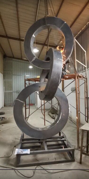320cm Large outdoor corten steel ring sculpture