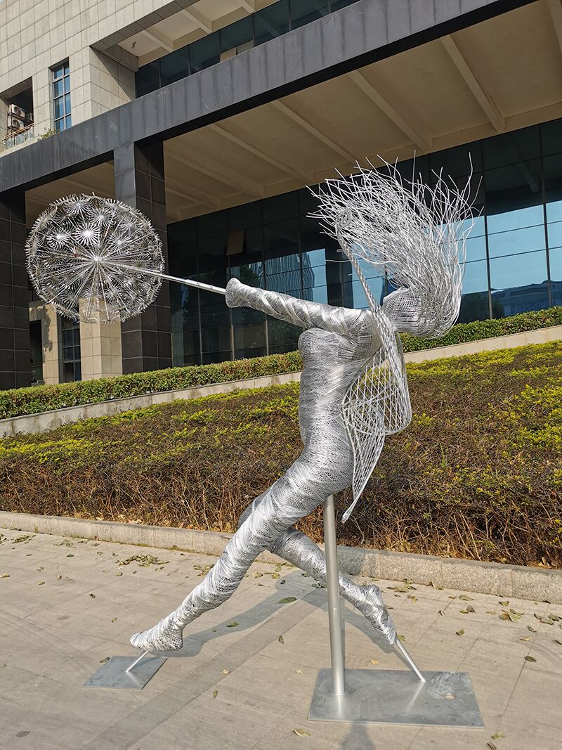 Incredible Garden Stainless Steel Dandelion Wire Fairy Sculpture (4)