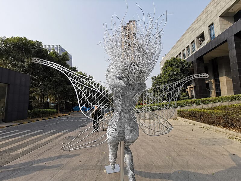 Incredible Garden Stainless Steel Dandelion Wire Fairy Sculpture (6)