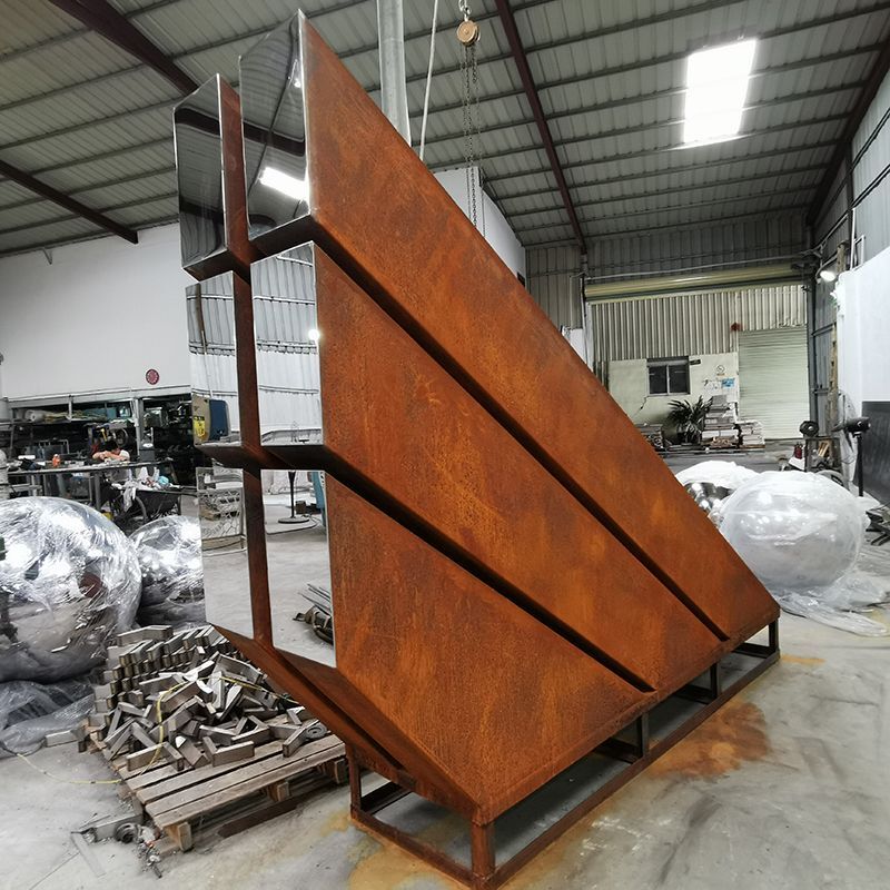 300cm Large outdoor Garden corten steel sculpture (2)