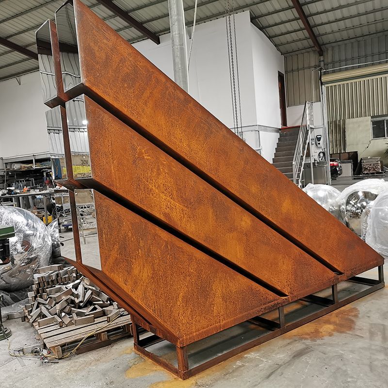 300cm Large outdoor Garden corten steel sculpture (4)