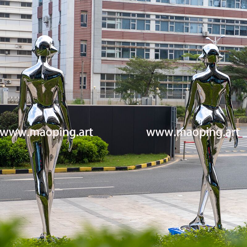 3750mm Large hotel lobby Japan animation stainless steel beauty sculpture (1)