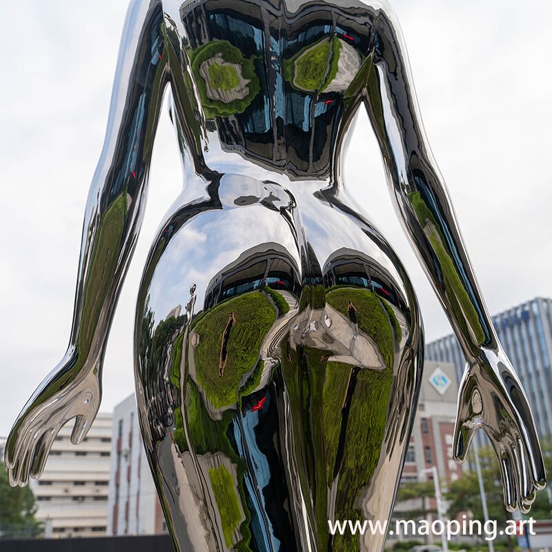 3750mm Large hotel lobby Japan animation stainless steel beauty sculpture (5)