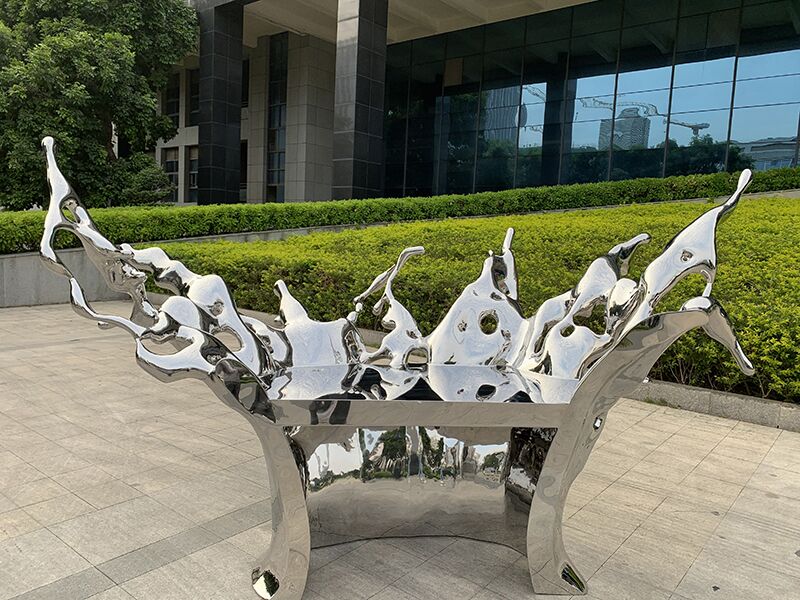 Stainless steel root DJ office desk sculpture (8)